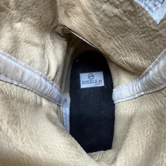 Double H Jase Boots Mens 12 D Brown Leather Square Toe Western Cowboy - Picture 10 of 11